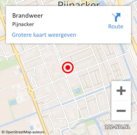 Locatie op kaart van de 112 melding: Brandweer Pijnacker op 1 april 2020 09:26