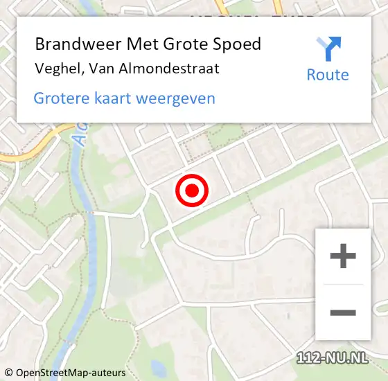 Locatie op kaart van de 112 melding: Brandweer Met Grote Spoed Naar Veghel, Van Almondestraat op 1 april 2020 13:20