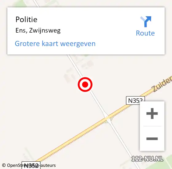 Locatie op kaart van de 112 melding: Politie Ens, Zwijnsweg op 1 april 2020 21:17