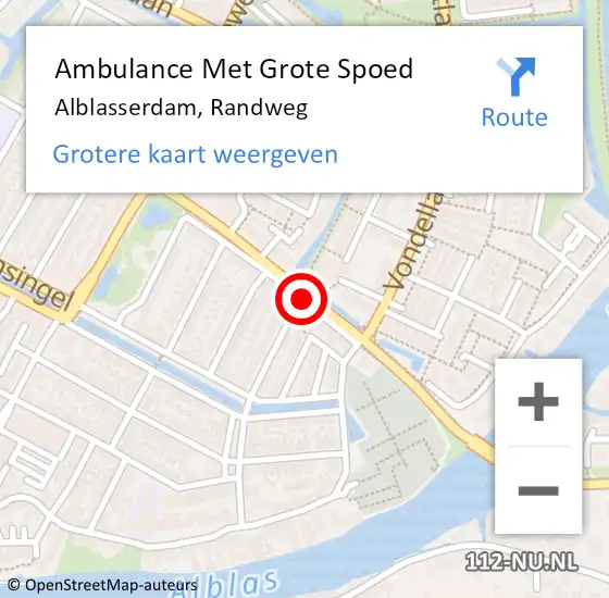 Locatie op kaart van de 112 melding: Ambulance Met Grote Spoed Naar Alblasserdam, Randweg op 2 april 2020 12:14