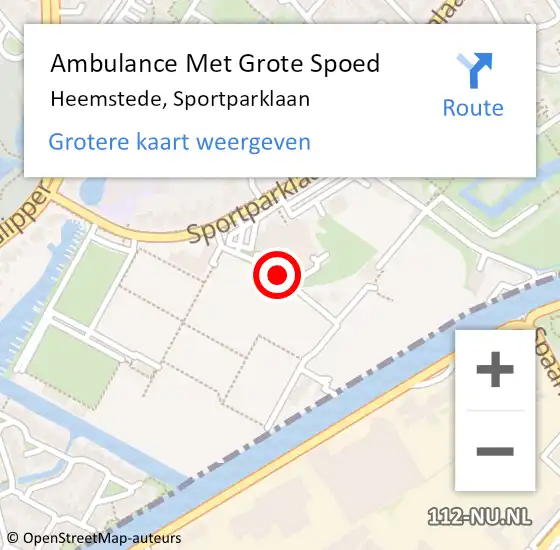 Locatie op kaart van de 112 melding: Ambulance Met Grote Spoed Naar Heemstede, Sportparklaan op 2 april 2020 12:22
