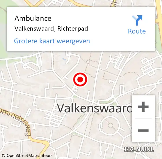 Locatie op kaart van de 112 melding: Ambulance Valkenswaard, Richterpad op 2 april 2020 18:30