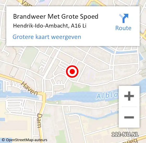 Locatie op kaart van de 112 melding: Brandweer Met Grote Spoed Naar Hendrik-Ido-Ambacht, A16 Li op 2 april 2020 20:10