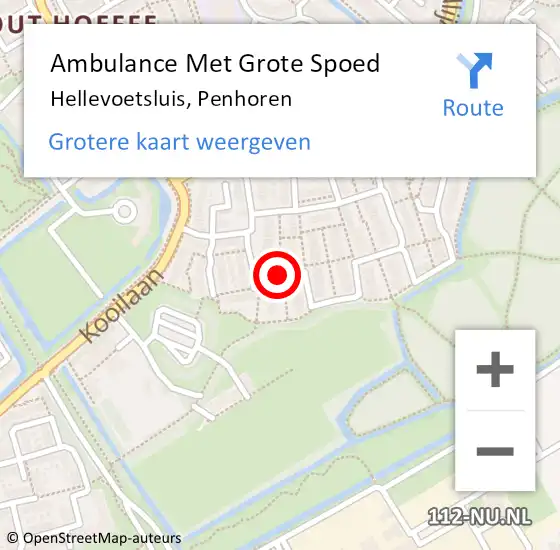Locatie op kaart van de 112 melding: Ambulance Met Grote Spoed Naar Hellevoetsluis, Penhoren op 2 april 2020 21:04