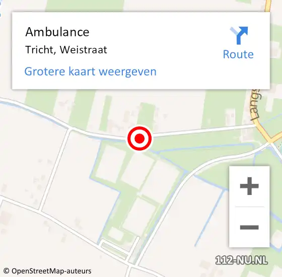 Locatie op kaart van de 112 melding: Ambulance Tricht, Weistraat op 2 april 2020 23:32