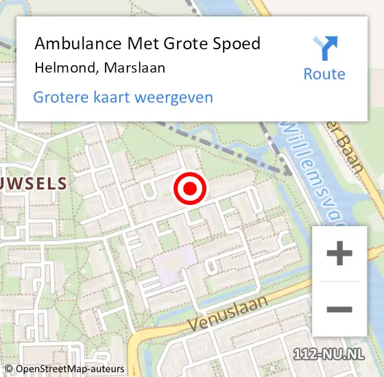 Locatie op kaart van de 112 melding: Ambulance Met Grote Spoed Naar Helmond, Marslaan op 3 april 2020 09:07