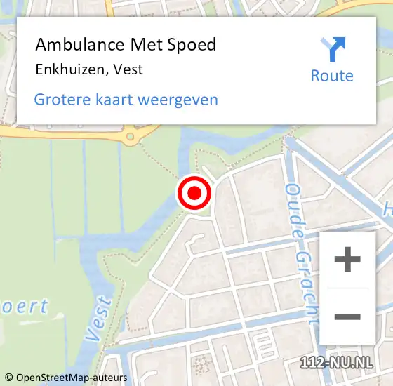 Locatie op kaart van de 112 melding: Ambulance Met Spoed Naar Enkhuizen, Vest op 3 april 2020 13:51