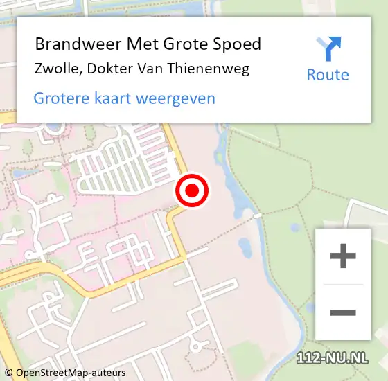 Locatie op kaart van de 112 melding: Brandweer Met Grote Spoed Naar Zwolle, Dokter Van Thienenweg op 3 april 2020 17:26