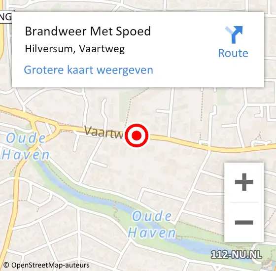 Locatie op kaart van de 112 melding: Brandweer Met Spoed Naar Hilversum, Vaartweg op 3 april 2020 17:28