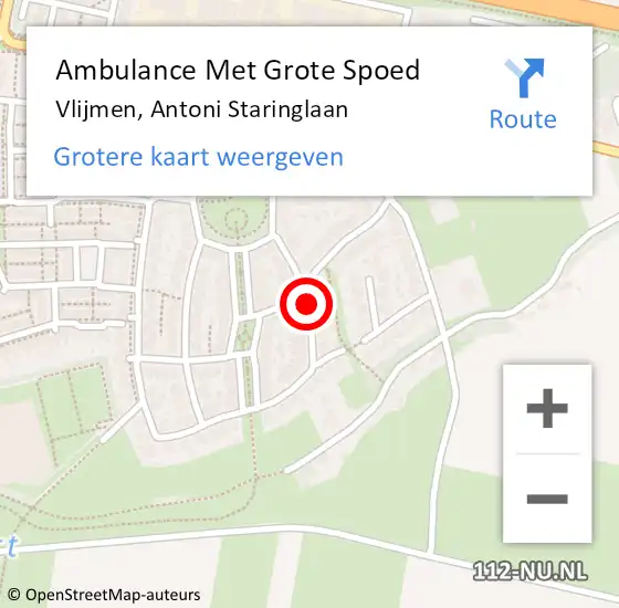 Locatie op kaart van de 112 melding: Ambulance Met Grote Spoed Naar Vlijmen, Antoni Staringlaan op 4 april 2020 12:44