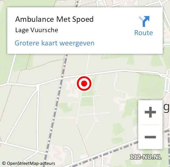Locatie op kaart van de 112 melding: Ambulance Met Spoed Naar Lage Vuursche op 4 april 2020 14:14