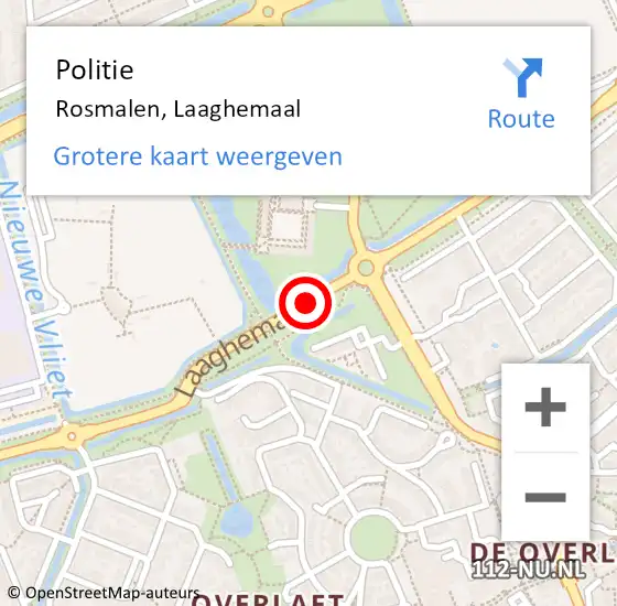 Locatie op kaart van de 112 melding: Politie Rosmalen, Laaghemaal op 4 april 2020 16:20