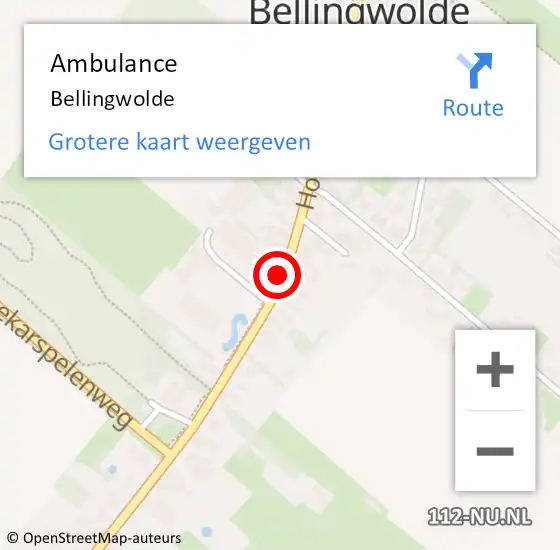 Locatie op kaart van de 112 melding: Ambulance Bellingwolde op 4 april 2020 17:09