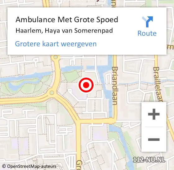 Locatie op kaart van de 112 melding: Ambulance Met Grote Spoed Naar Haarlem, Haya van Somerenpad op 4 april 2020 22:44