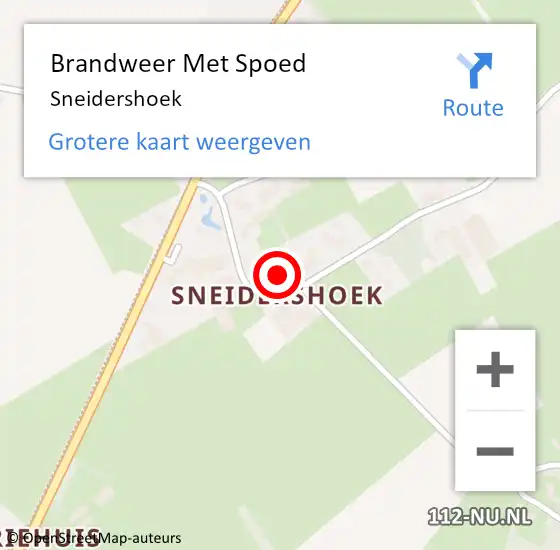 Locatie op kaart van de 112 melding: Brandweer Met Spoed Naar Sneidershoek op 4 april 2020 23:37