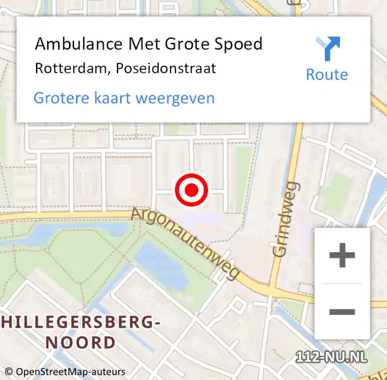 Locatie op kaart van de 112 melding: Ambulance Met Grote Spoed Naar Rotterdam, Poseidonstraat op 5 april 2020 12:04