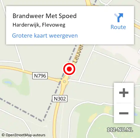 Locatie op kaart van de 112 melding: Brandweer Met Spoed Naar Harderwijk, Flevoweg op 5 april 2020 12:11