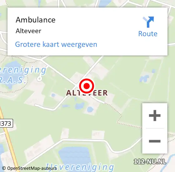 Locatie op kaart van de 112 melding: Ambulance Alteveer op 5 april 2020 16:36
