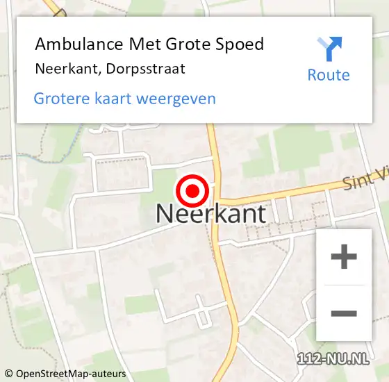 Locatie op kaart van de 112 melding: Ambulance Met Grote Spoed Naar Neerkant, Dorpsstraat op 5 april 2020 17:38