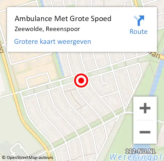Locatie op kaart van de 112 melding: Ambulance Met Grote Spoed Naar Zeewolde, Reeenspoor op 5 april 2020 18:25