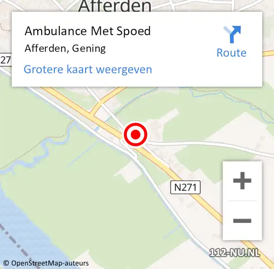 Locatie op kaart van de 112 melding: Ambulance Met Spoed Naar Afferden, Gening op 6 april 2020 01:10
