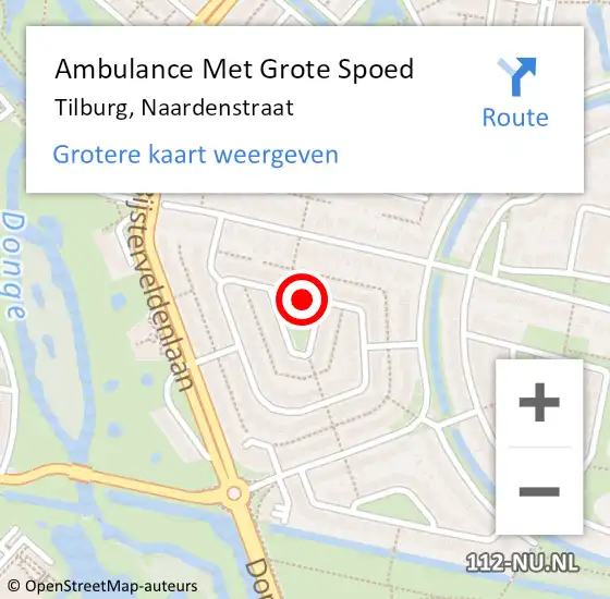 Locatie op kaart van de 112 melding: Ambulance Met Grote Spoed Naar Tilburg, Naardenstraat op 6 april 2020 05:09