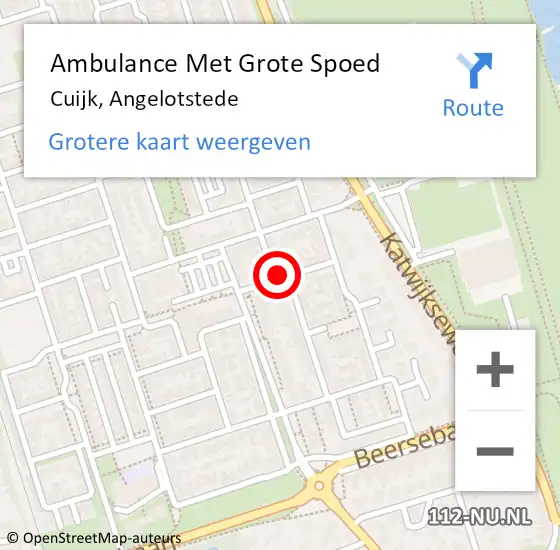 Locatie op kaart van de 112 melding: Ambulance Met Grote Spoed Naar Cuijk, Angelotstede op 6 april 2020 12:51