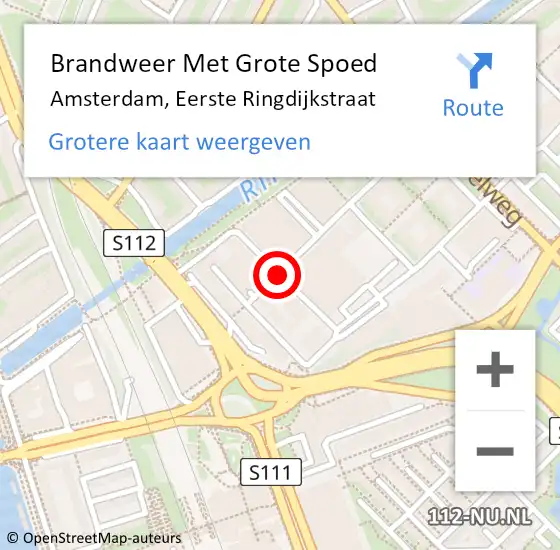 Locatie op kaart van de 112 melding: Brandweer Met Grote Spoed Naar Amsterdam, Eerste Ringdijkstraat op 7 april 2020 11:38