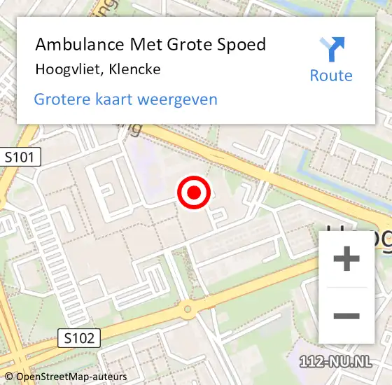 Locatie op kaart van de 112 melding: Ambulance Met Grote Spoed Naar Hoogvliet, Klencke op 8 april 2020 03:33