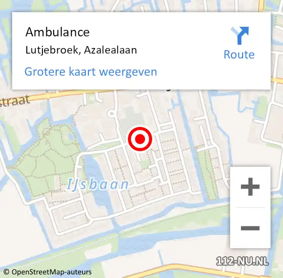 Locatie op kaart van de 112 melding: Ambulance Lutjebroek, Azalealaan op 8 april 2020 11:48