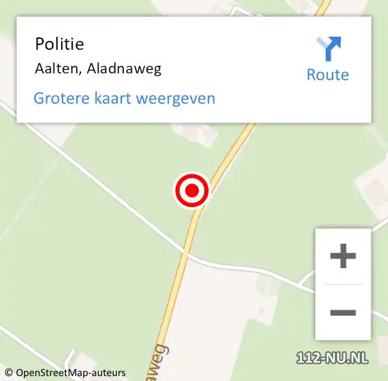 Locatie op kaart van de 112 melding: Politie Aalten, Aladnaweg op 8 april 2020 14:59