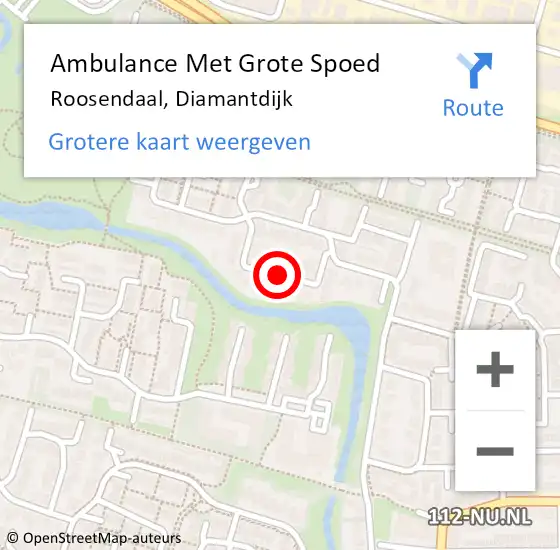 Locatie op kaart van de 112 melding: Ambulance Met Grote Spoed Naar Roosendaal, Diamantdijk op 8 april 2020 16:32