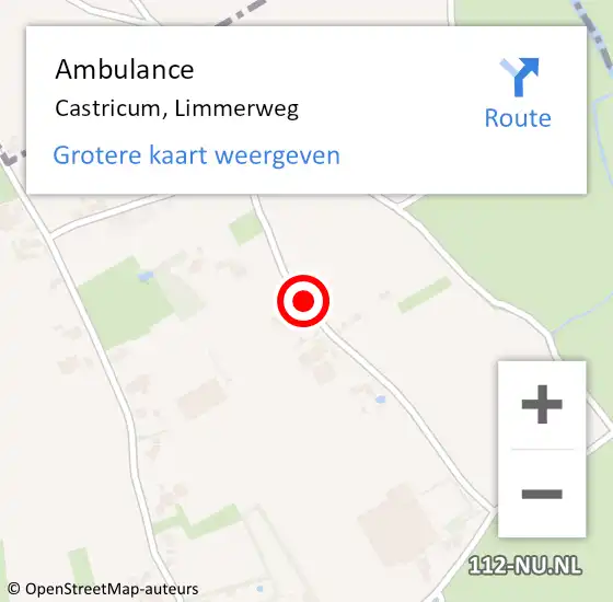 Locatie op kaart van de 112 melding: Ambulance Castricum, Limmerweg op 8 april 2020 17:25