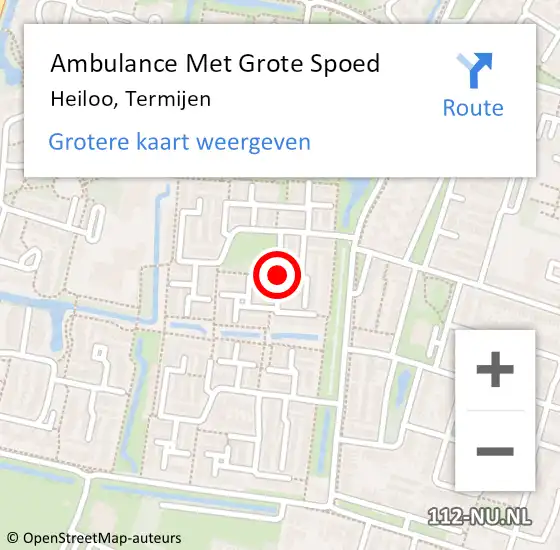 Locatie op kaart van de 112 melding: Ambulance Met Grote Spoed Naar Heiloo, Termijen op 8 april 2020 19:30