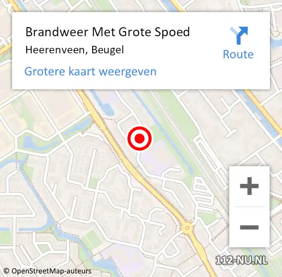 Locatie op kaart van de 112 melding: Brandweer Met Grote Spoed Naar Heerenveen, Beugel op 8 april 2020 19:39