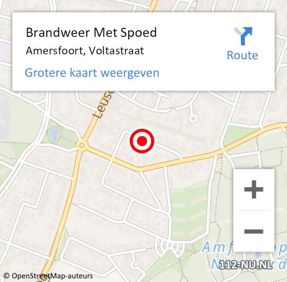 Locatie op kaart van de 112 melding: Brandweer Met Spoed Naar Amersfoort, Voltastraat op 8 april 2020 19:47
