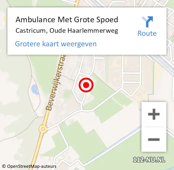 Locatie op kaart van de 112 melding: Ambulance Met Grote Spoed Naar Castricum, Oude Haarlemmerweg op 8 april 2020 23:29