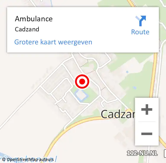 Locatie op kaart van de 112 melding: Ambulance Cadzand op 9 april 2020 09:00