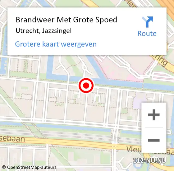 Locatie op kaart van de 112 melding: Brandweer Met Grote Spoed Naar Utrecht, Jazzsingel op 9 april 2020 17:29