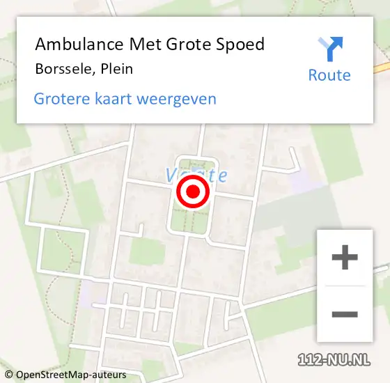 Locatie op kaart van de 112 melding: Ambulance Met Grote Spoed Naar Borssele, Plein op 9 april 2020 19:38