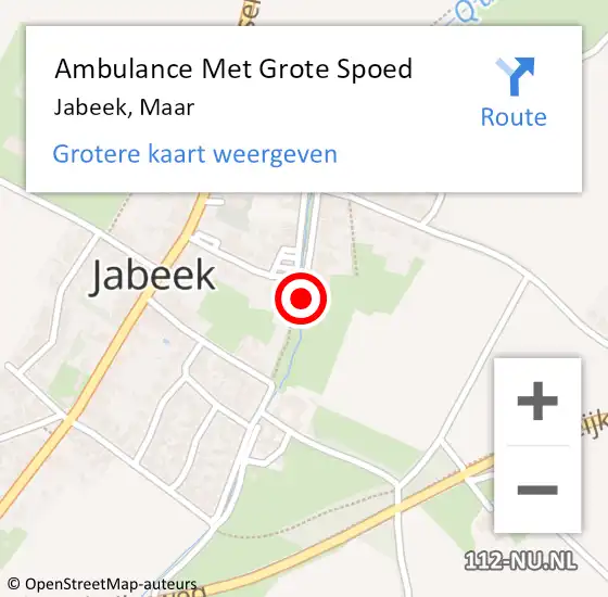 Locatie op kaart van de 112 melding: Ambulance Met Grote Spoed Naar Jabeek, Maar op 3 mei 2014 16:35