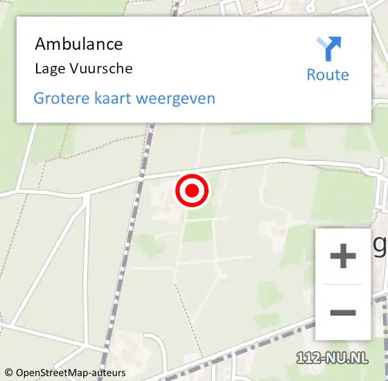Locatie op kaart van de 112 melding: Ambulance Lage Vuursche op 10 april 2020 12:03