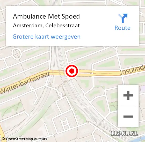 Locatie op kaart van de 112 melding: Ambulance Met Spoed Naar Amsterdam, Celebesstraat op 10 april 2020 16:50