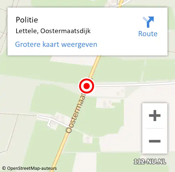 Locatie op kaart van de 112 melding: Politie Lettele, Oostermaatsdijk op 10 april 2020 17:14