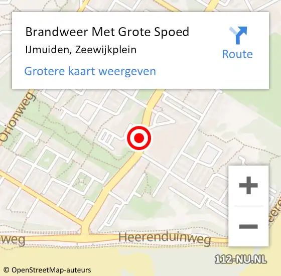 Locatie op kaart van de 112 melding: Brandweer Met Grote Spoed Naar IJmuiden, Zeewijkplein op 11 april 2020 07:40