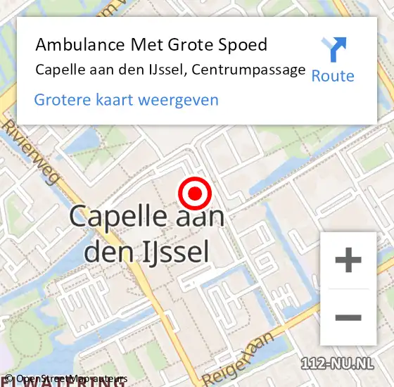 Locatie op kaart van de 112 melding: Ambulance Met Grote Spoed Naar Capelle aan den IJssel, Centrumpassage op 11 april 2020 12:50