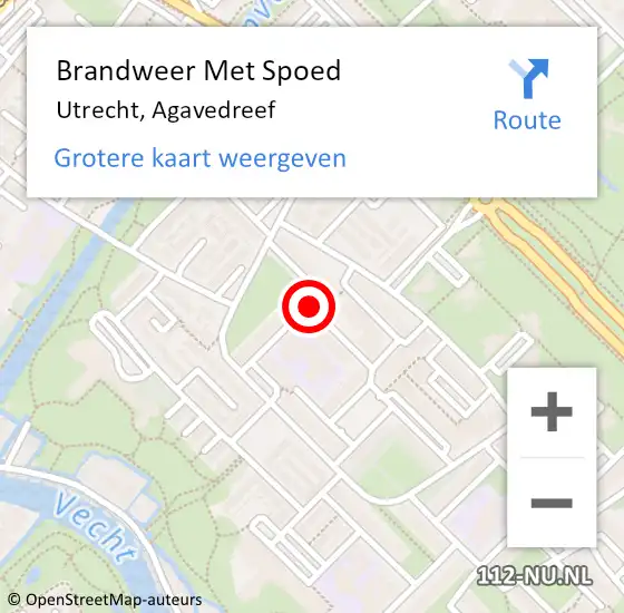 Locatie op kaart van de 112 melding: Brandweer Met Spoed Naar Utrecht, Agavedreef op 11 april 2020 14:59