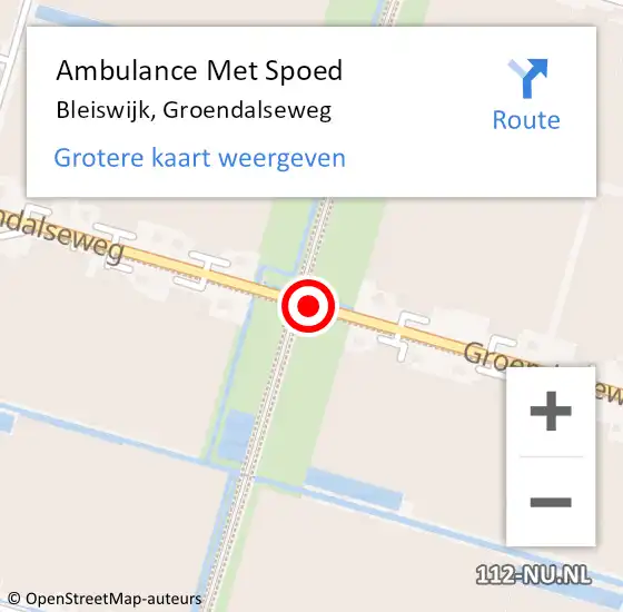 Locatie op kaart van de 112 melding: Ambulance Met Spoed Naar Bleiswijk, Groendalseweg op 11 april 2020 15:34