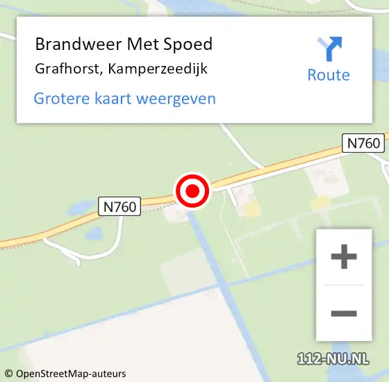 Locatie op kaart van de 112 melding: Brandweer Met Spoed Naar Grafhorst, Kamperzeedijk op 11 april 2020 21:25
