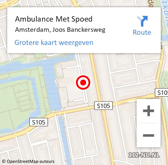 Locatie op kaart van de 112 melding: Ambulance Met Spoed Naar Amsterdam, Joos Banckersweg op 12 april 2020 11:18